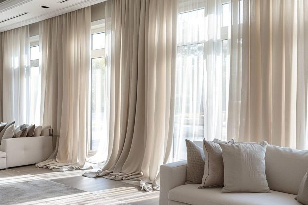 Des rideaux sur mesure, sans couture